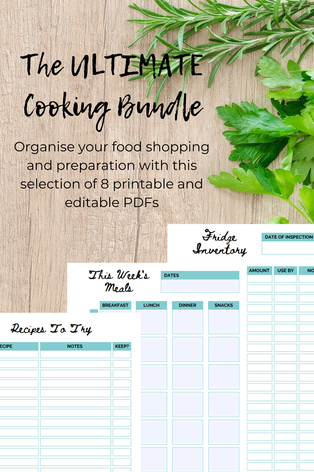 Get Organised In The Kitchen With These Editable Cooking Printables ...